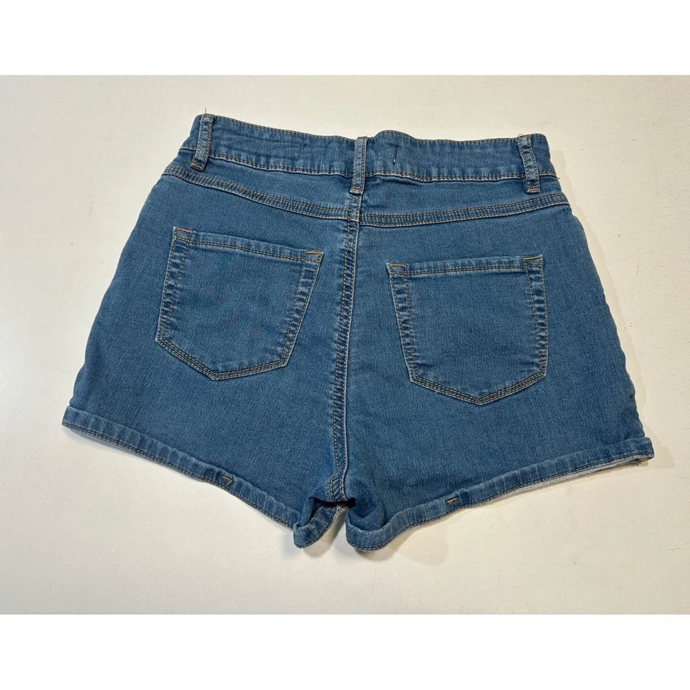 Bullhead Denim Co Jean Shorts Women 3 Blue Super High Rise Shorty Cut Off Summer
